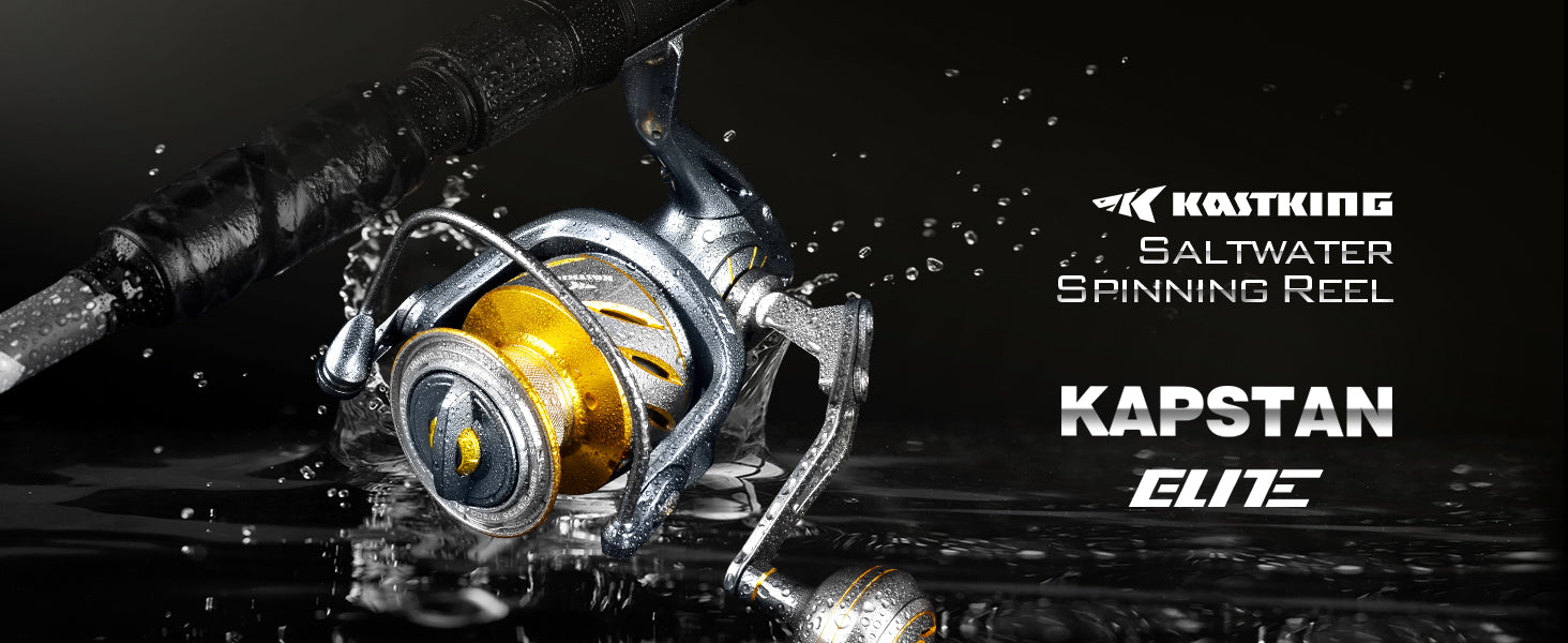 KastKing Kapstan Elite Saltwater Spinning Fishing Reel 25KG Max Drag IPX6 Waterproof Fishing Reels for Saltwater Fishing