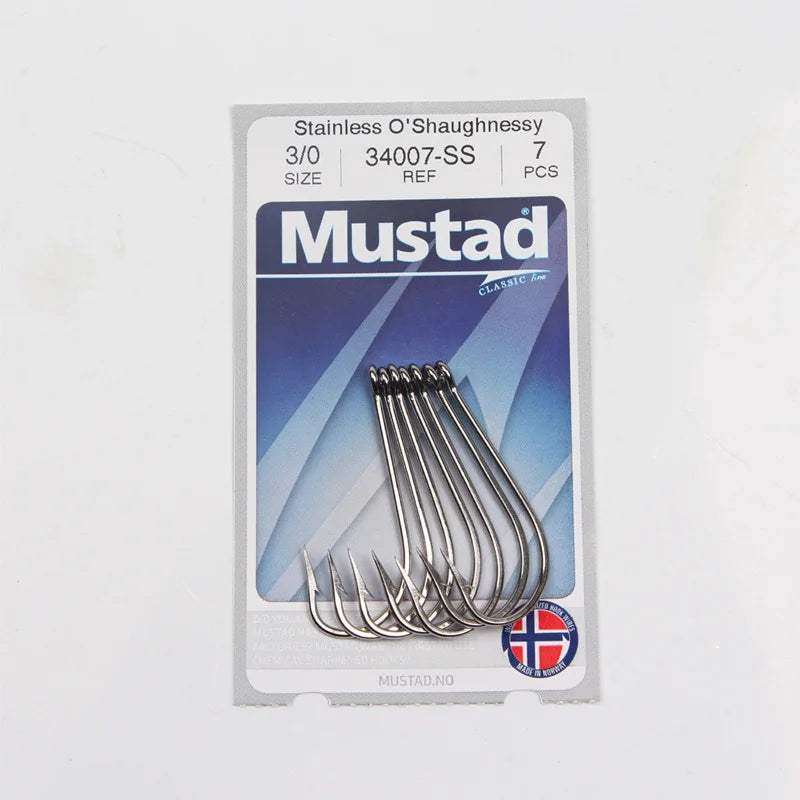 Mustad Norway Origin Fishing Hook High Carbon Hook ,8-8/0#,34007SS