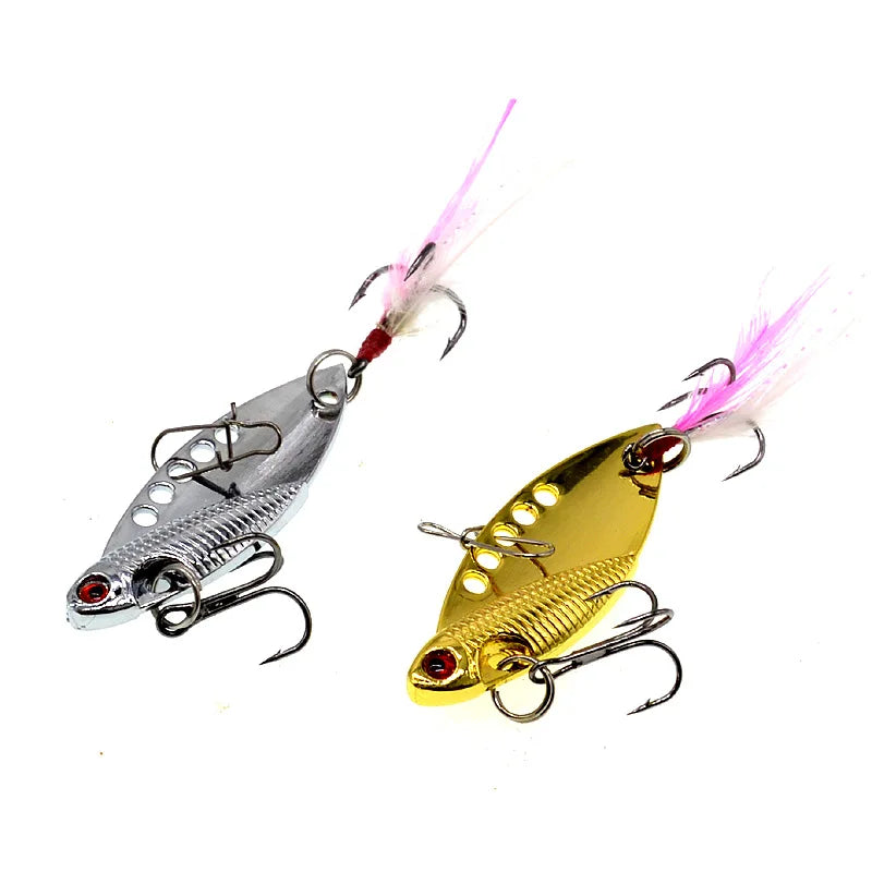 Fishing Lure Spoon Spinner Fly Fish Bait Artificial Lures Feather Jig Zinc Alloy Fat Crank Baits 10g/14g/22g