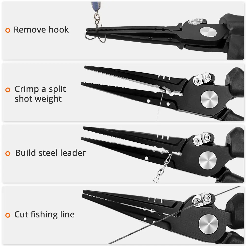 KastKing Speed Demon Pro Fishing Pliers 420 Stainless Steel Fishing Tools Saltwater Fishing Gear Tungsten Carbide Cutters