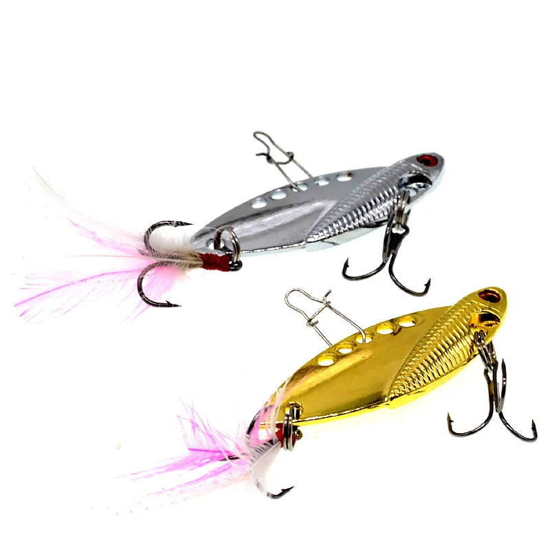 Fishing Lure Spoon Spinner Fly Fish Bait Artificial Lures Feather Jig Zinc Alloy Fat Crank Baits 10g/14g/22g
