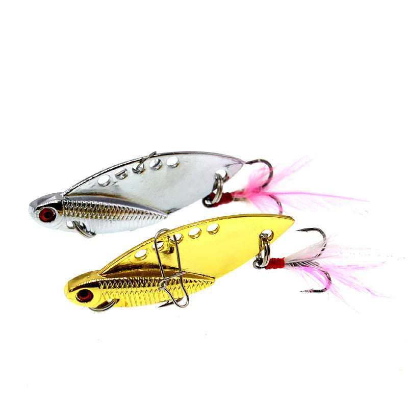 Fishing Lure Spoon Spinner Fly Fish Bait Artificial Lures Feather Jig Zinc Alloy Fat Crank Baits 10g/14g/22g