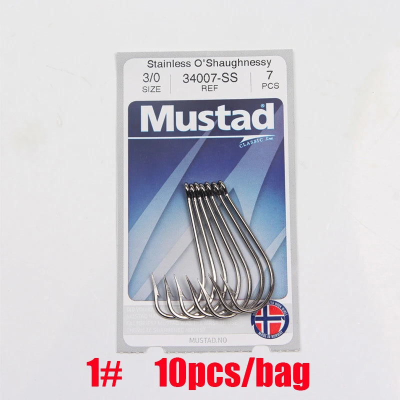 Mustad Norway Origin Fishing Hook High Carbon Hook ,8-8/0#,34007SS