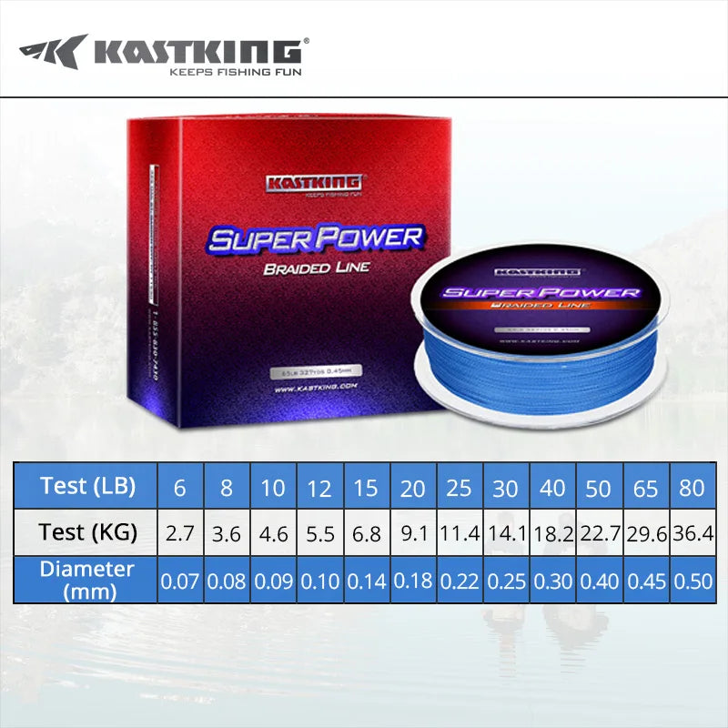 KastKing Brand Durable PE Braided Fishing Line 6-80LB 4 Strands 300M 327Yds Multifilament Line Strong Abrasion Resistant