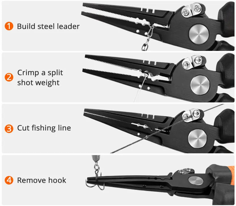 KastKing Speed Demon Pro Fishing Pliers 420 Stainless Steel Fishing Tools Saltwater Fishing Gear Tungsten Carbide Cutters
