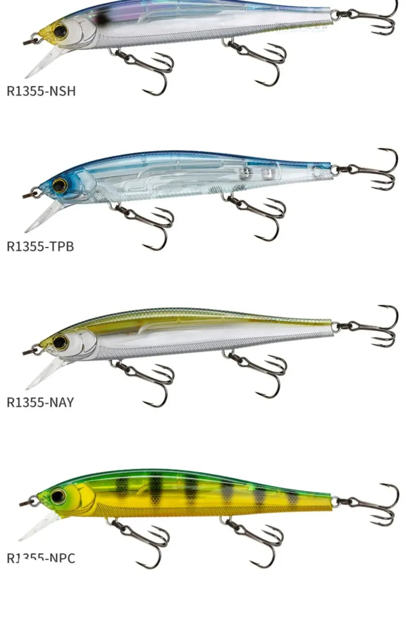 Japan YO-ZURI 3DB Prism R1355 Floating Minnow Cocked Bass Lure Iron Plate Hard Bait