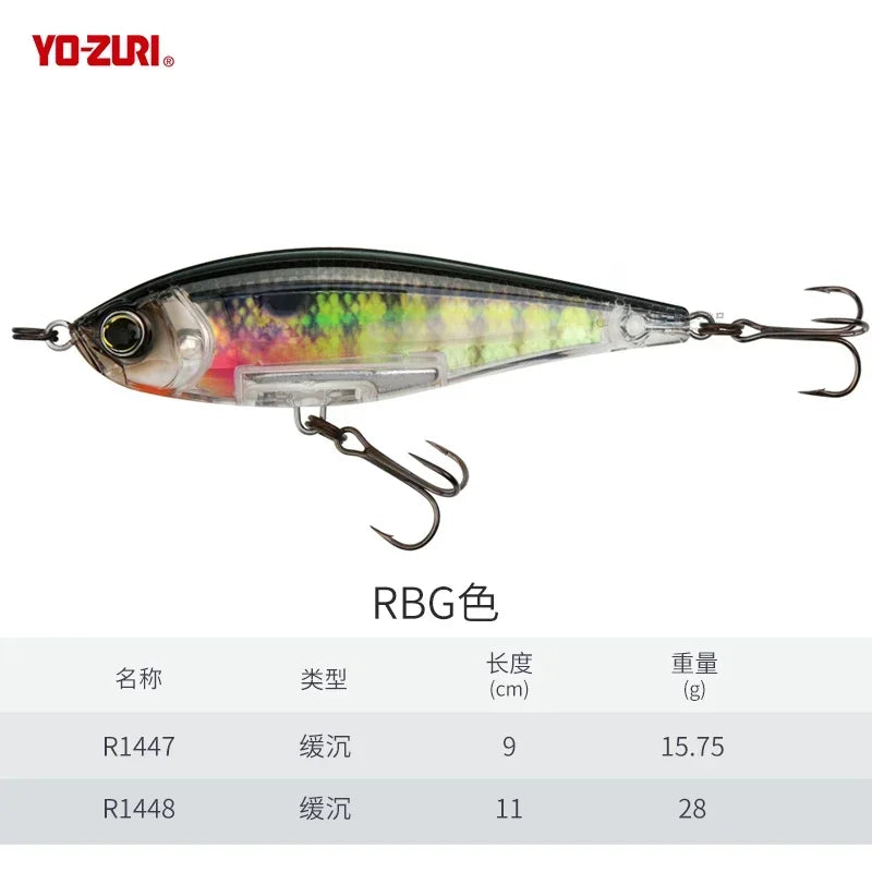 Japan YO-ZURI Pencil Sea Fishing 3D Prism R1447 Submerged Pencil Luya Lure Perch Bait Stubborn