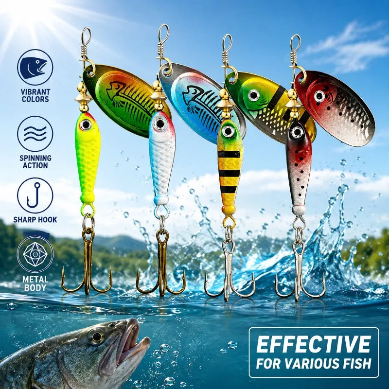 Fishing Spinner Lure Metal Rotating Blade Artificial Bait Hard Lure for Bass Trout Pike Freshwater Predator Fishing Casting Lure