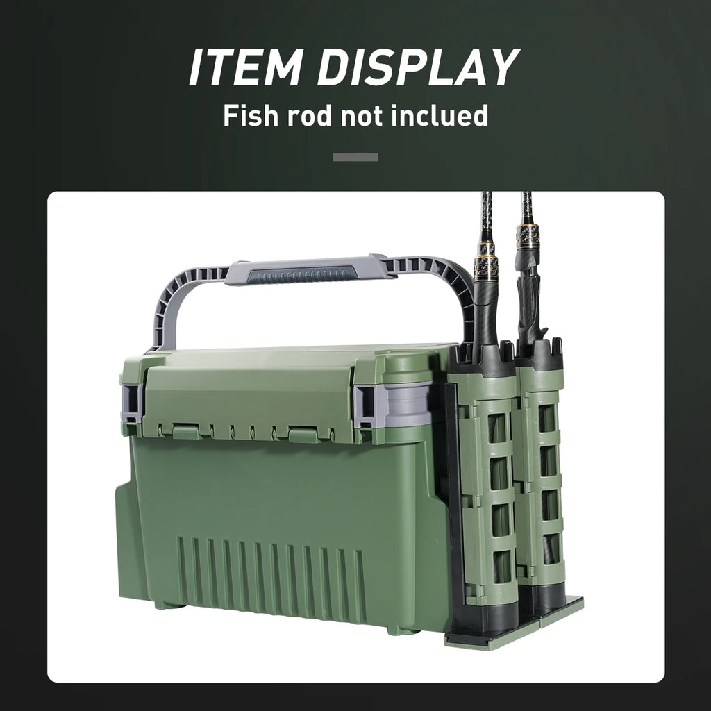 Large Fishing Tackle Box Multifunction Capacity Stand Rod Holder Cup Holder High Quality Plastic Egi Box Fishing Box