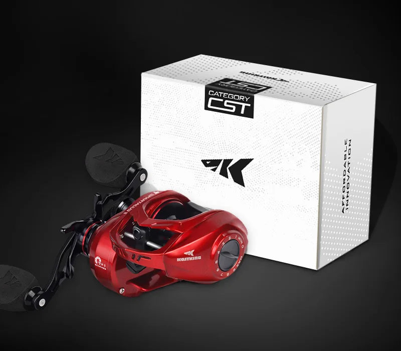 KastKing Spartacus II Red Color Baitcasting Reel 8KG Max Drag 7+1 High Speed Gear Ratio Fishing Coil