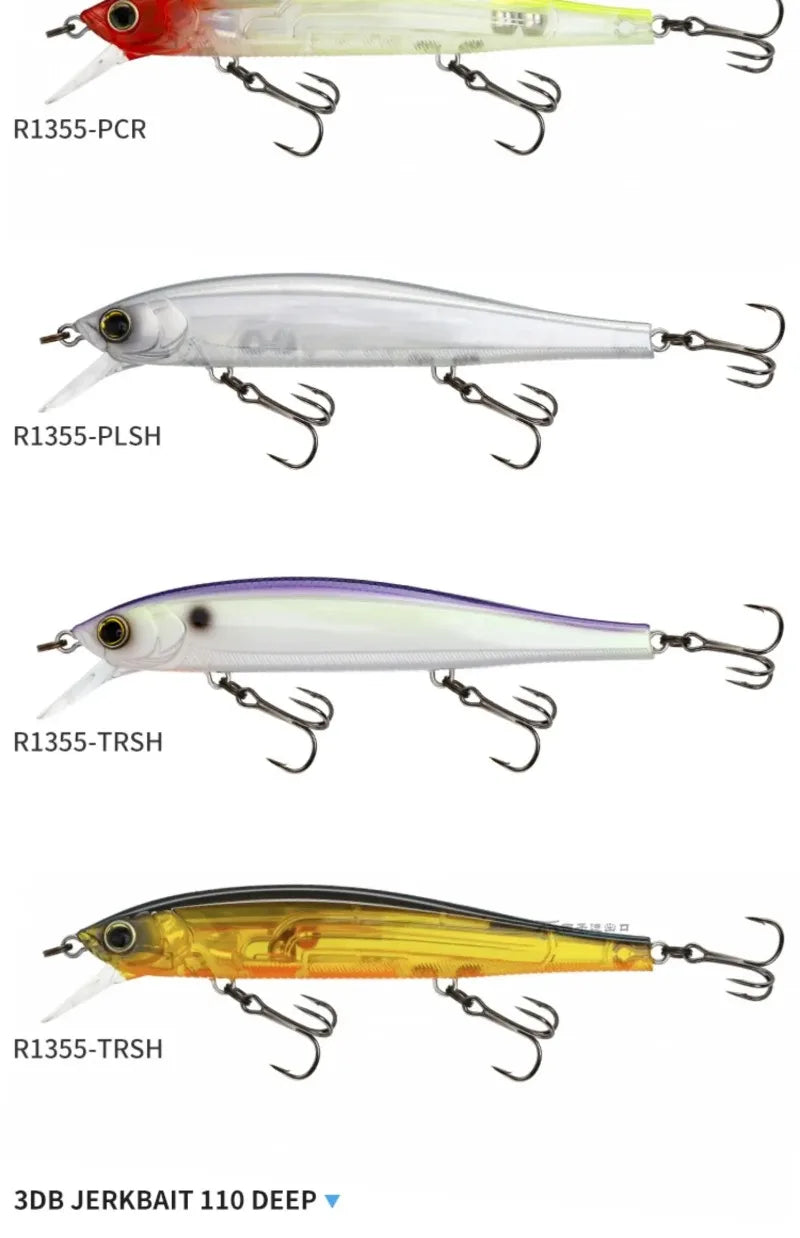 Japan YO-ZURI 3DB Prism R1355 Floating Minnow Cocked Bass Lure Iron Plate Hard Bait