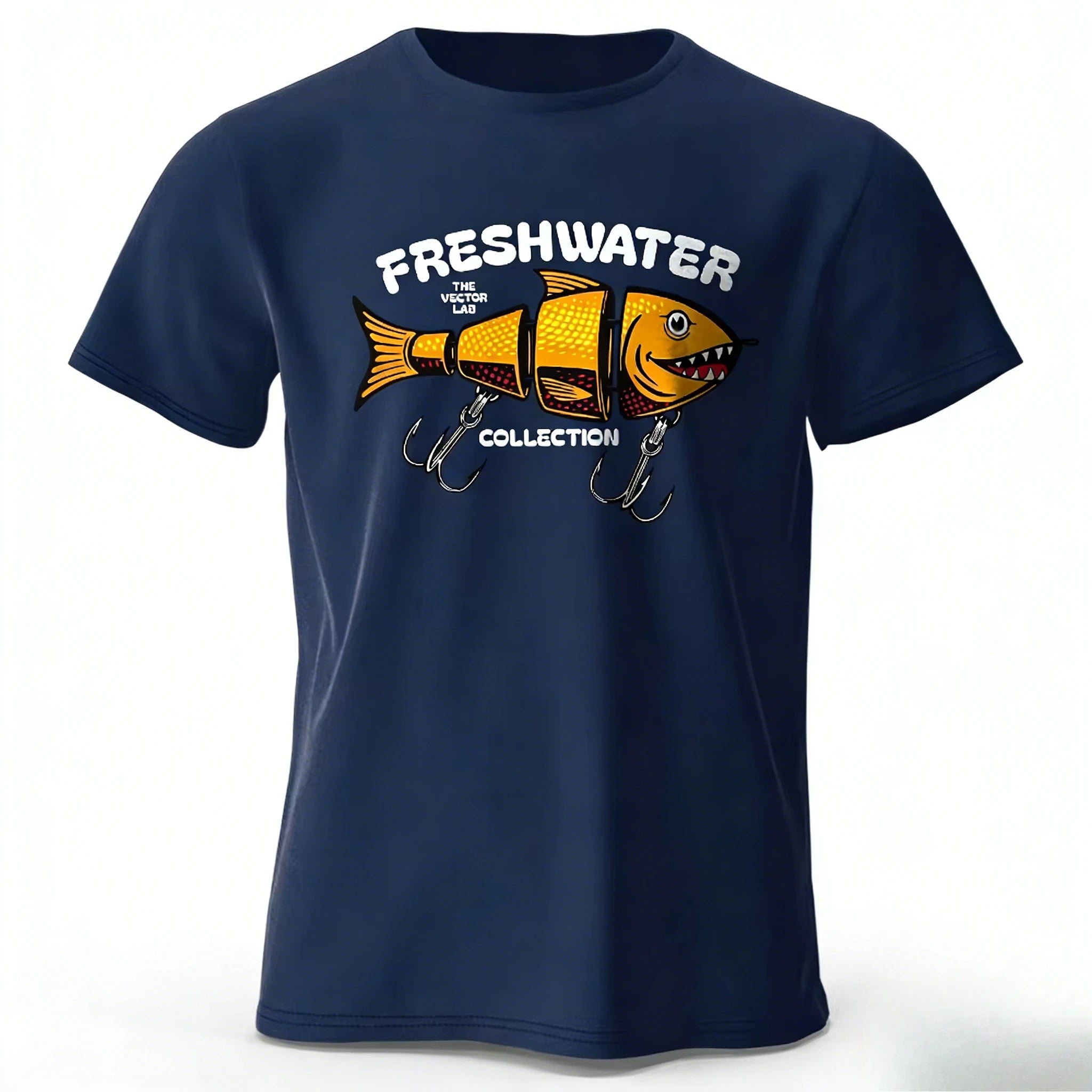Fishing Lure Pattern Printed Men's T-Shirt 100% Cotton Oversized Fishing Hobby Graphic Tees for Women Tops Tees Streetwear