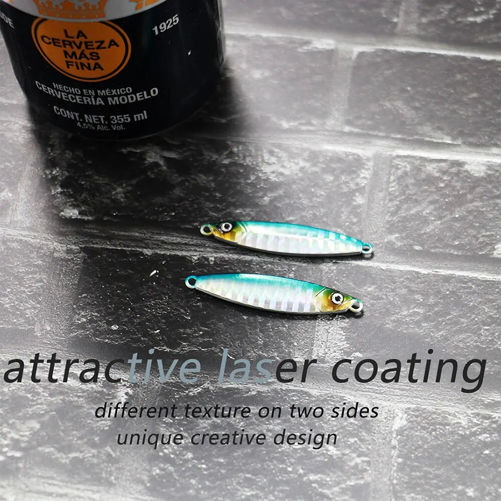 Metal Jig Fishing Lure 10g 20g Cast Hook Swimbait 3D Laser Wobbler Pike Spoon Carp Spinner Sea Tackle Kit Pesca Artificial Bait