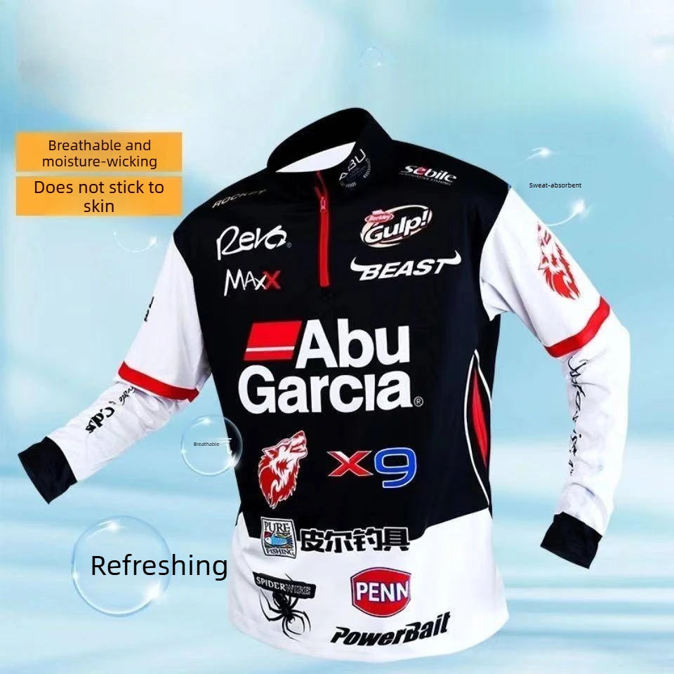 Fishing Shirt For Abu Garcia Quick Dry UV Protection Men Long Sleeve Outdoor Sport Jersey Breathable Anti-sweat Camisa Pesca