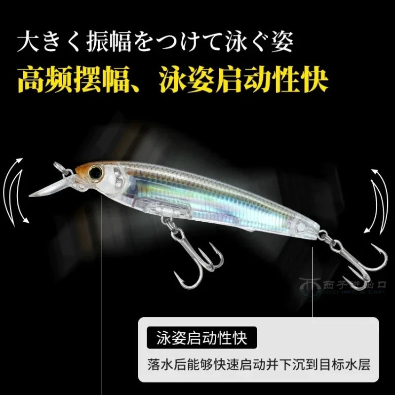 Japan YO-ZURI Minnow 3D Prism Refraction R1409 Bass Cocked Mouth Shallow Water Lure Hard Bait Lure