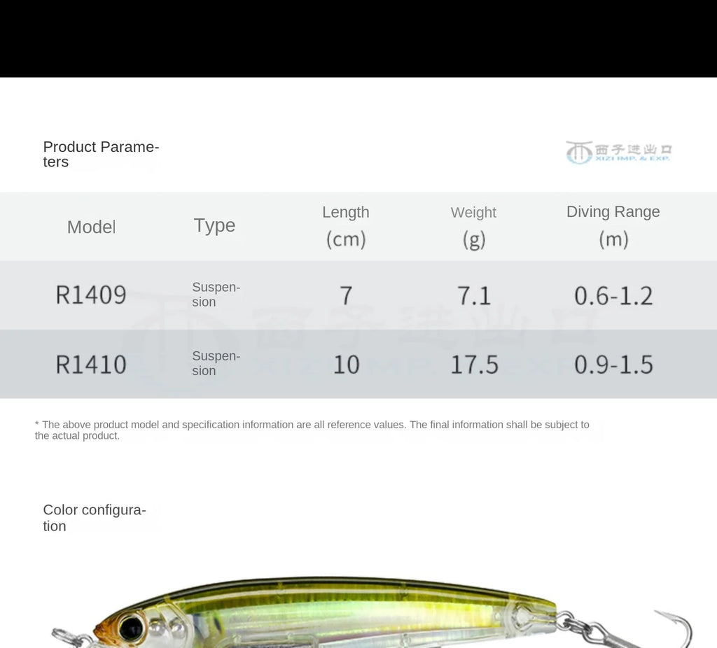 Japan YO-ZURI Minnow 3D Prism Refraction R1409 Bass Cocked Mouth Shallow Water Lure Hard Bait Lure