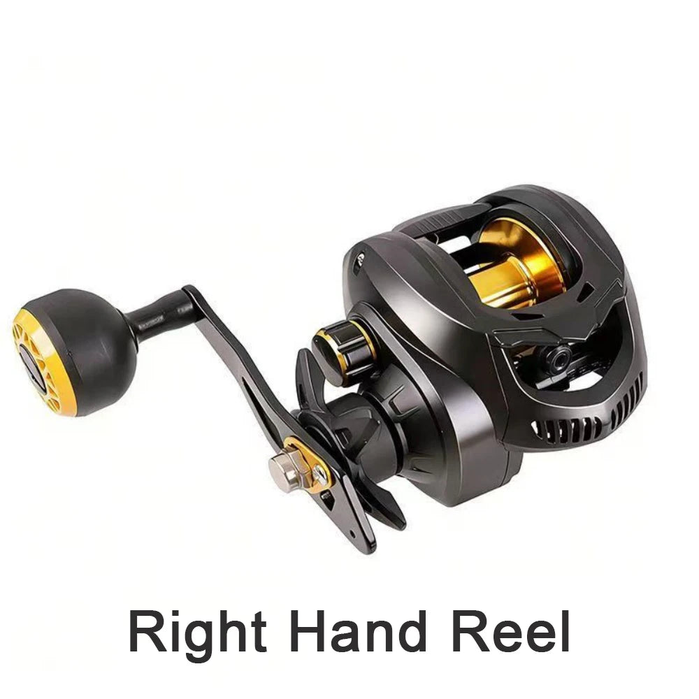 7.2:1 Heavy Duty Baitcasting Reel 15kg Max Drag 18+1BB Deep Spool Seawater Freshwater Boat Fishing Trolling Reel Left/Right Hand