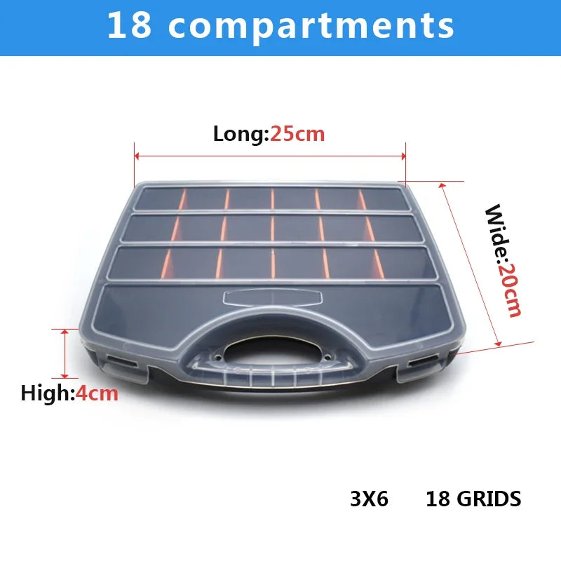 Fishing Tackle Bait Boxes Plastic Storage Organizer with Removable Dividers Container Utility Fishing Lures Trays Tool Screw Box