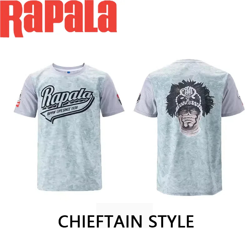 New Rapala Fishing Suit Short Sleeve T-Shirt Sleeve Protector Red Black Suit Racing Suit