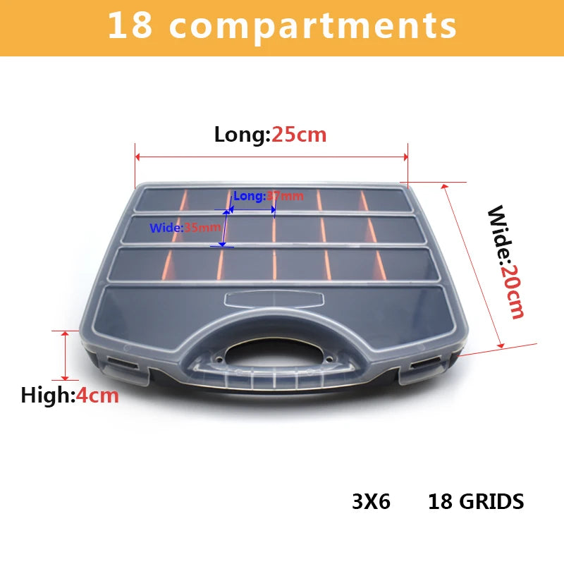 Fishing Tackle Bait Boxes Plastic Storage Organizer with Removable Dividers Container Utility Fishing Lures Trays Tool Screw Box