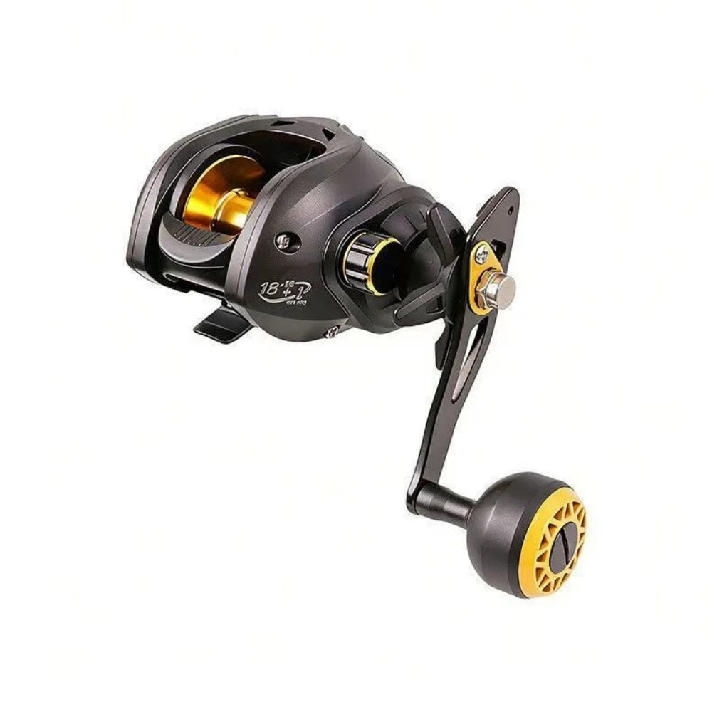 7.2:1 Heavy Duty Baitcasting Reel 15kg Max Drag 18+1BB Deep Spool Seawater Freshwater Boat Fishing Trolling Reel Left/Right Hand