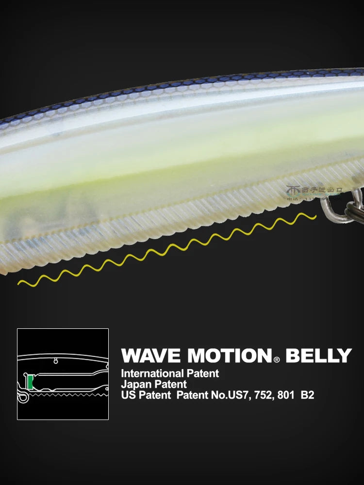 Japan YO-ZURI 3DB Prism R1355 Floating Minnow Cocked Bass Lure Iron Plate Hard Bait
