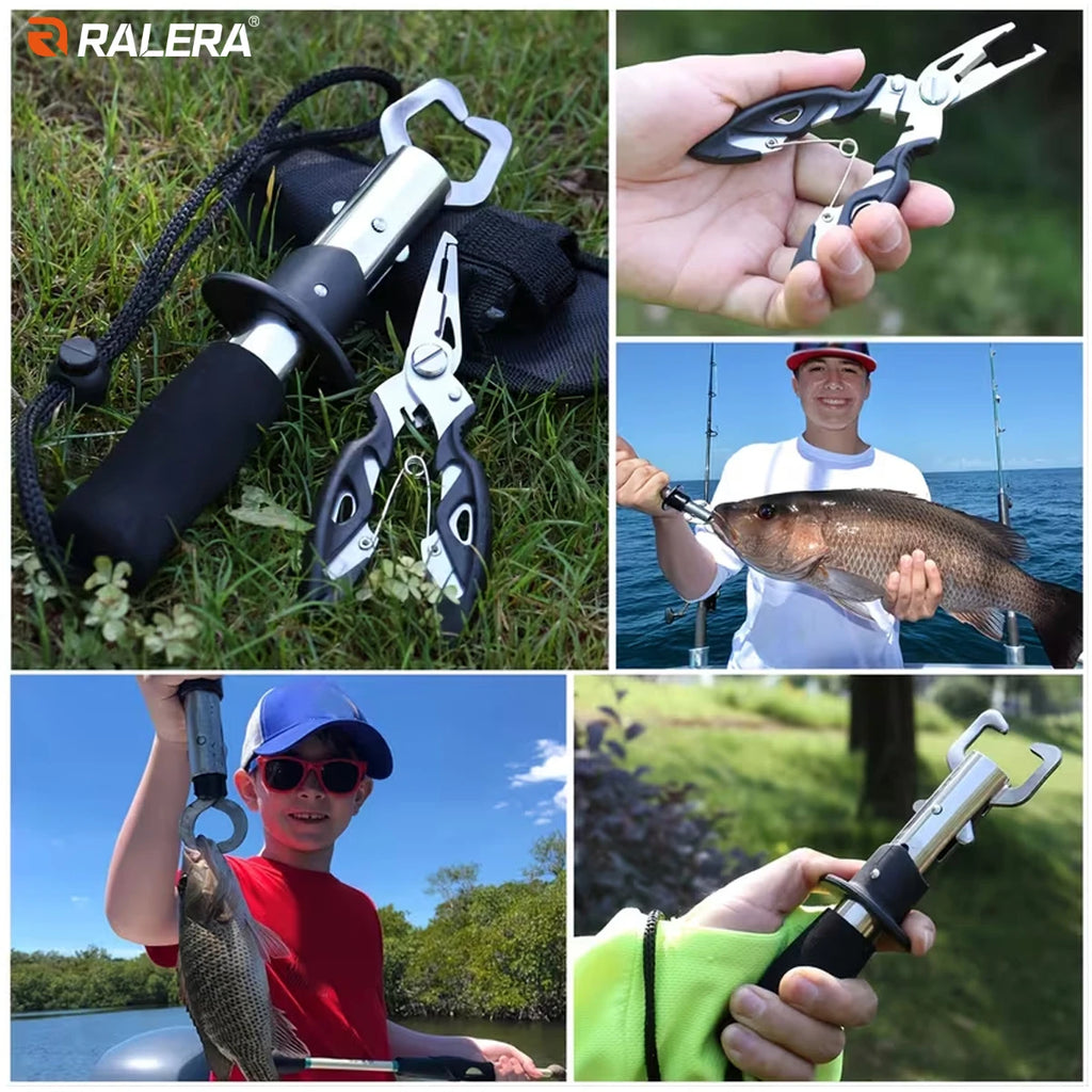 RALERA Fishing Tool Set  Fishing Pliers & Fish Gripper  Multifunctional Fishing Gear with Storage Bag