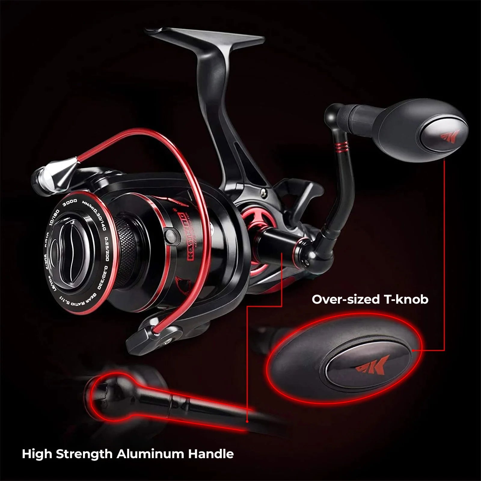 KastKing Sharky Baitfeeder III Spinning Fishing Reel Shielded Stainless Steel BB Carbon Fiber Drag for Live Liner Bait Action