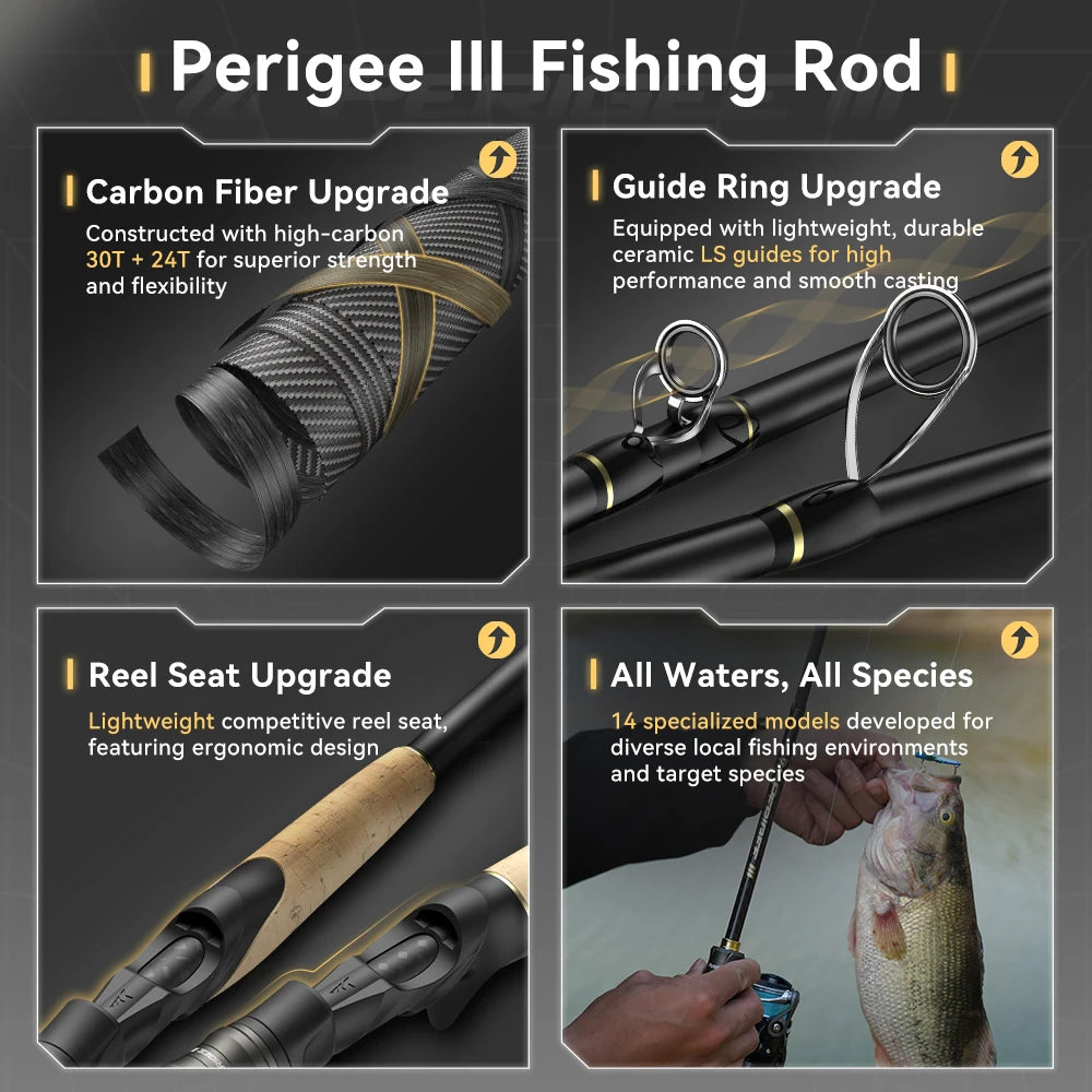 KastKing Perigee III Rod Carbon Spinning Casting Fishing Rod 1.83/1.98/2.03/2.13/2.28/2.43m Baitcasting Rod Bass Pike Fishing