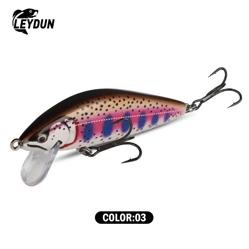 Leydun Suspending Sinking Minnow Fishing Lures 55mm 4.7g 75mm 10.5g Artificial Trout Lure Jerkbait Wobblers Hard Swimbaits