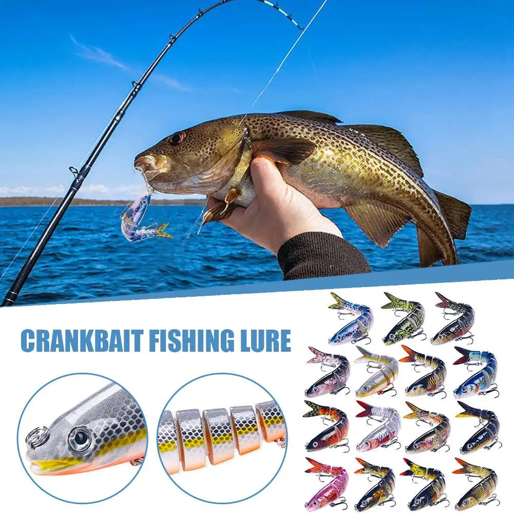 Swimbait Lure Fishing Lures,Lifelike Swimming Action, Durable, for Freshwater & Saltwater Fishing,Multi Jointed Fishing Lure