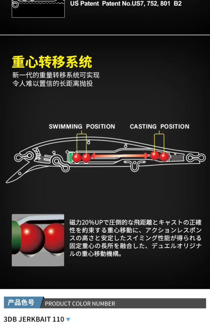 Japan YO-ZURI 3DB Prism R1355 Floating Minnow Cocked Bass Lure Iron Plate Hard Bait