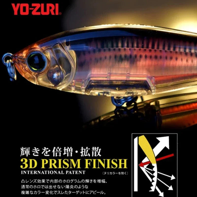 R1207 8.5g 17g YO-ZURI 3D Prism Freshwater Slow Sinking Luya Bait Perch Flipped Mouth Lure
