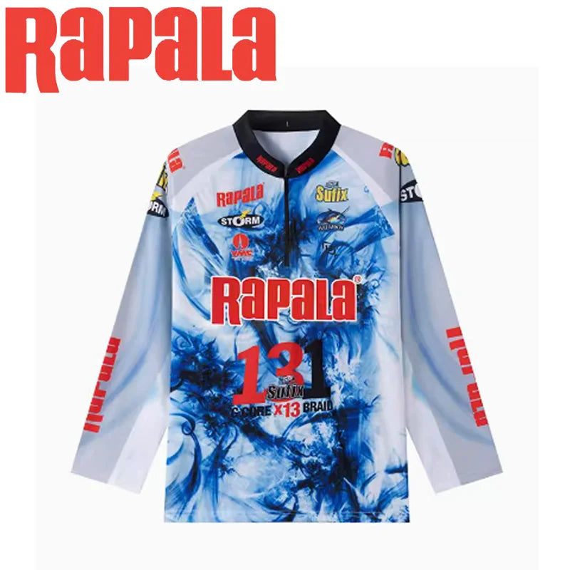 New Rapala Fishing Suit Short Sleeve T-Shirt Sleeve Protector Red Black Suit Racing Suit