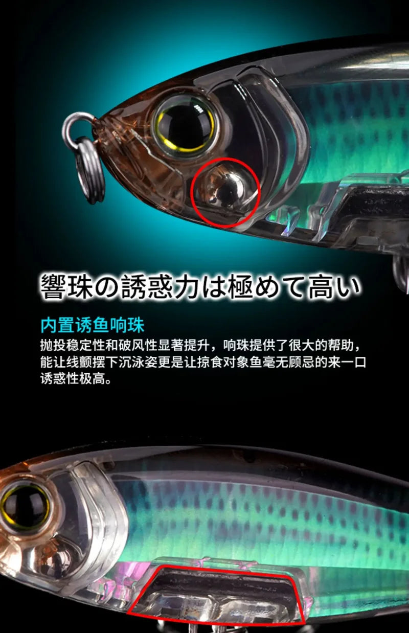 R1207 8.5g 17g YO-ZURI 3D Prism Freshwater Slow Sinking Luya Bait Perch Flipped Mouth Lure