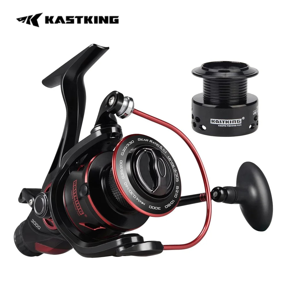 KastKing Sharky Baitfeeder III Spinning Fishing Reel Shielded Stainless Steel BB Carbon Fiber Drag for Live Liner Bait Action