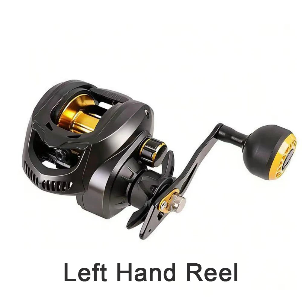 7.2:1 Heavy Duty Baitcasting Reel 15kg Max Drag 18+1BB Deep Spool Seawater Freshwater Boat Fishing Trolling Reel Left/Right Hand