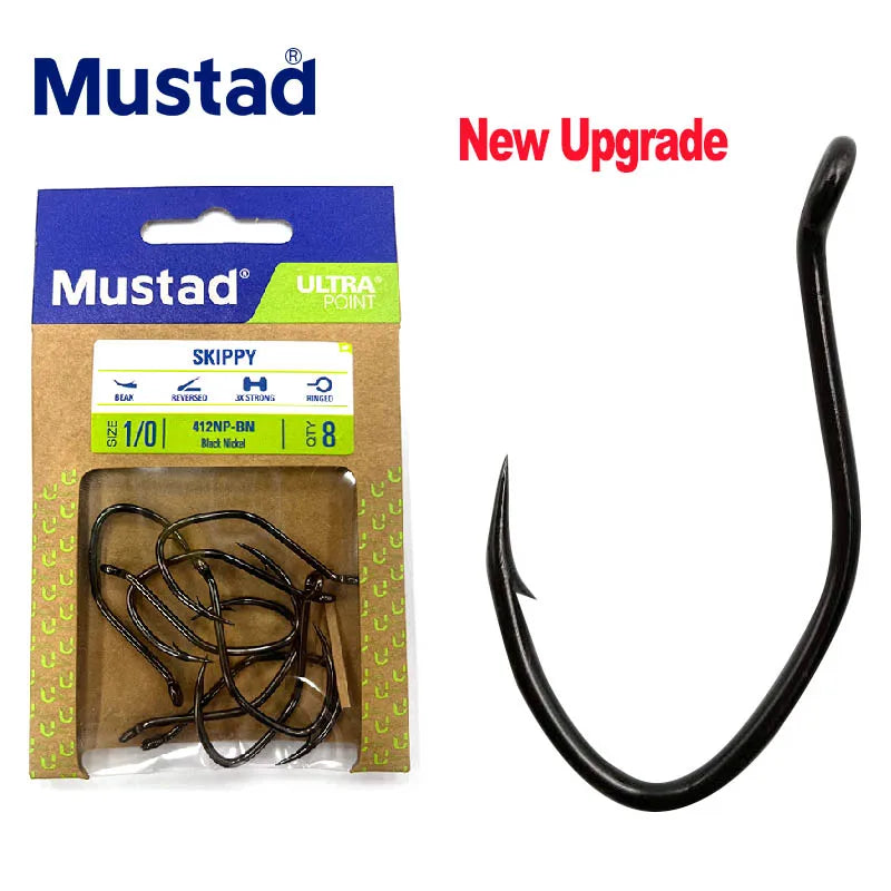 New Upgrade, New Packaging Mustad 412NP-BN J-hook High-strength Fishing Gear Hook Fishing Supplies