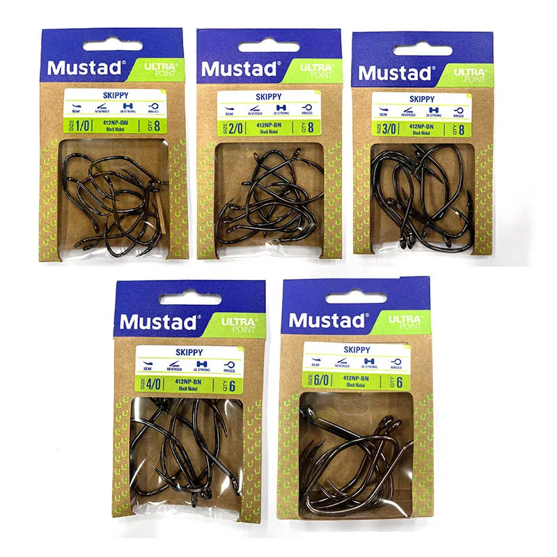New Upgrade, New Packaging Mustad 412NP-BN J-hook High-strength Fishing Gear Hook Fishing Supplies