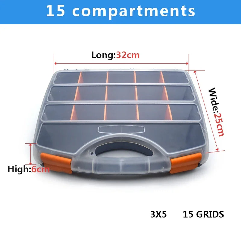 Fishing Tackle Bait Boxes Plastic Storage Organizer with Removable Dividers Container Utility Fishing Lures Trays Tool Screw Box