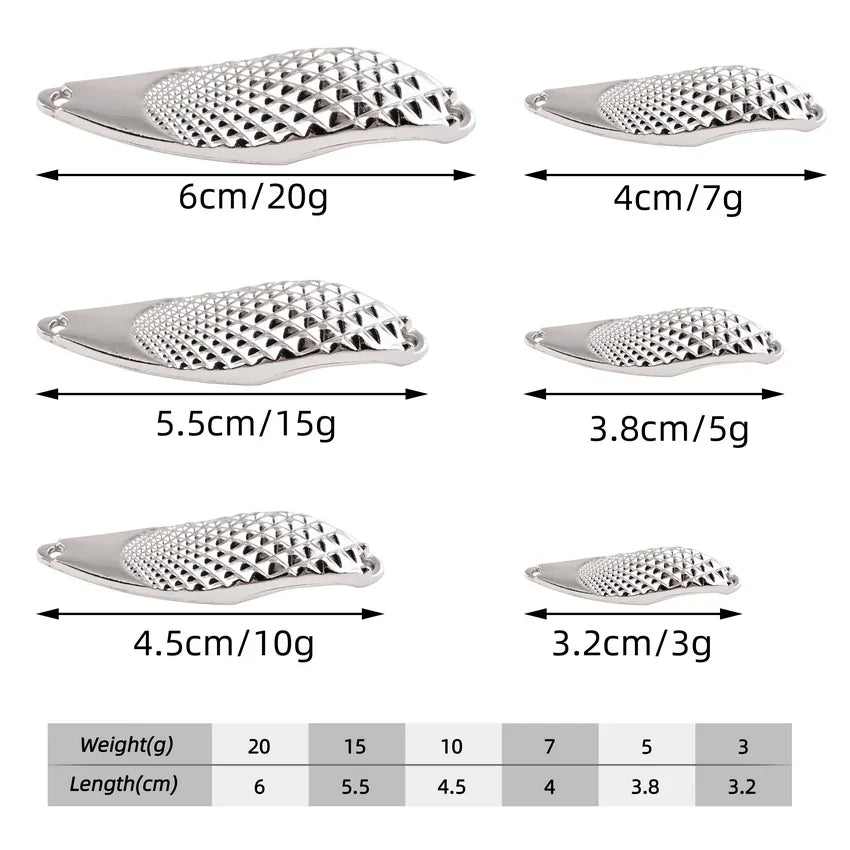 1pcs Metal Lure 3g/5g/7g/10g/15g/20g Fishing Lures Wobbler Spinner Bait Spoon Artificial Bass Hard Sequin Paillette Metal Lures