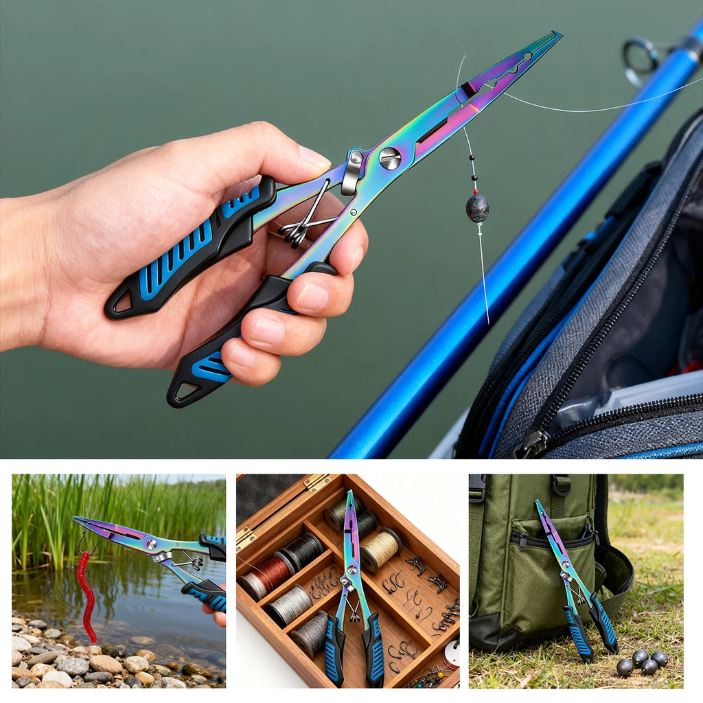 RALERA Complete Fishing Pliers Accessory Set:  Fishing Gloves, Pliers, Fish Grippers,Protect Pliers Sheath,Fish Tape Measure