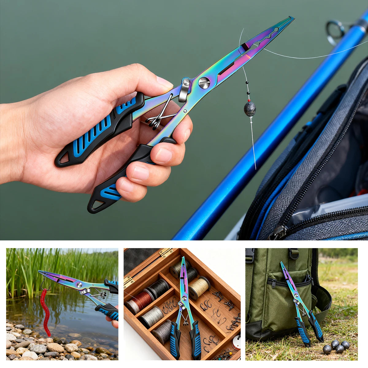 RALERA Complete Fishing Pliers Accessory Set:  Fishing Gloves, Pliers, Fish Grippers,Protect Pliers Sheath,Fish Tape Measure