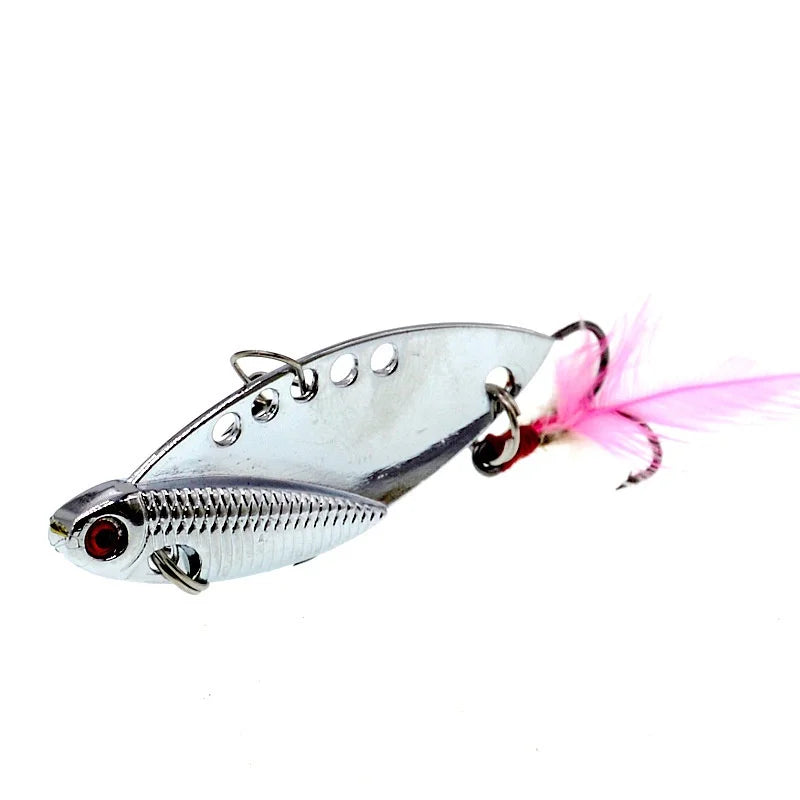Fishing Lure Spoon Spinner Fly Fish Bait Artificial Lures Feather Jig Zinc Alloy Fat Crank Baits 10g/14g/22g