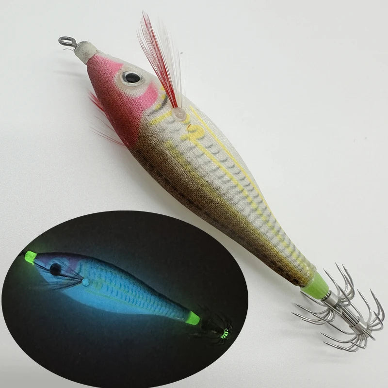 8.5cmSquid Rush Egi Jig Baits Shrimp Lure luminous Japanese yo zuri Gambar Floating Sutte Octopus Squid Jig