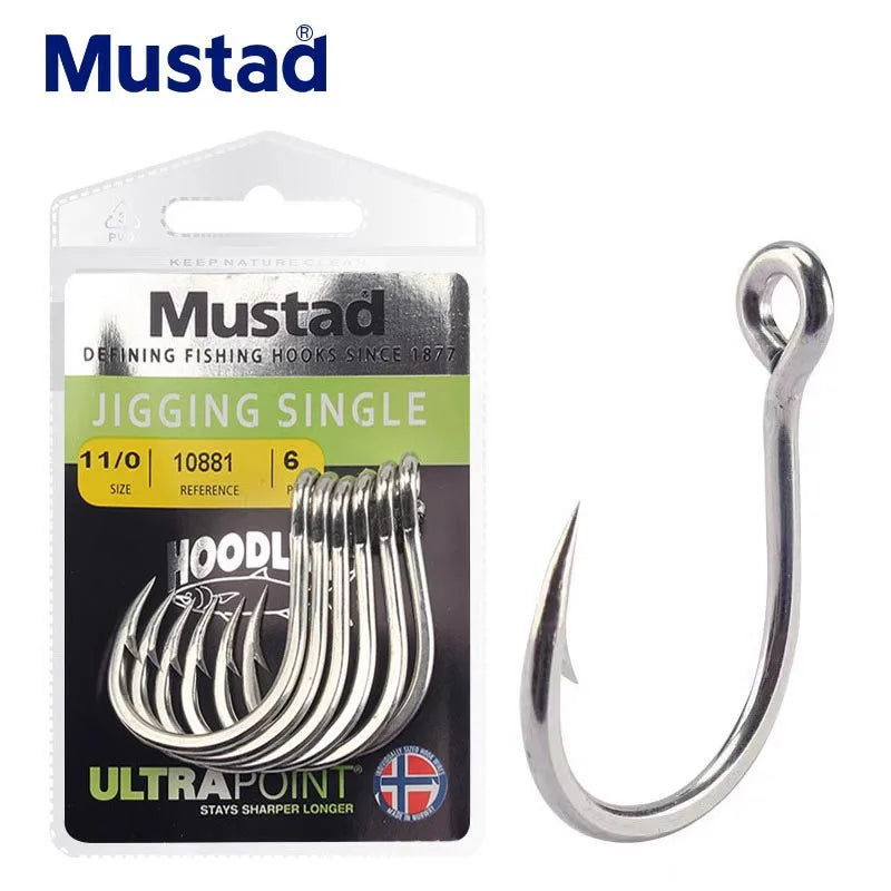 Mustad 10881 NP-DT Scoundrel + Sea Fishing Hook Southern Oil Giant Sea Fishing Iron Plate Hook Norwegian Hook