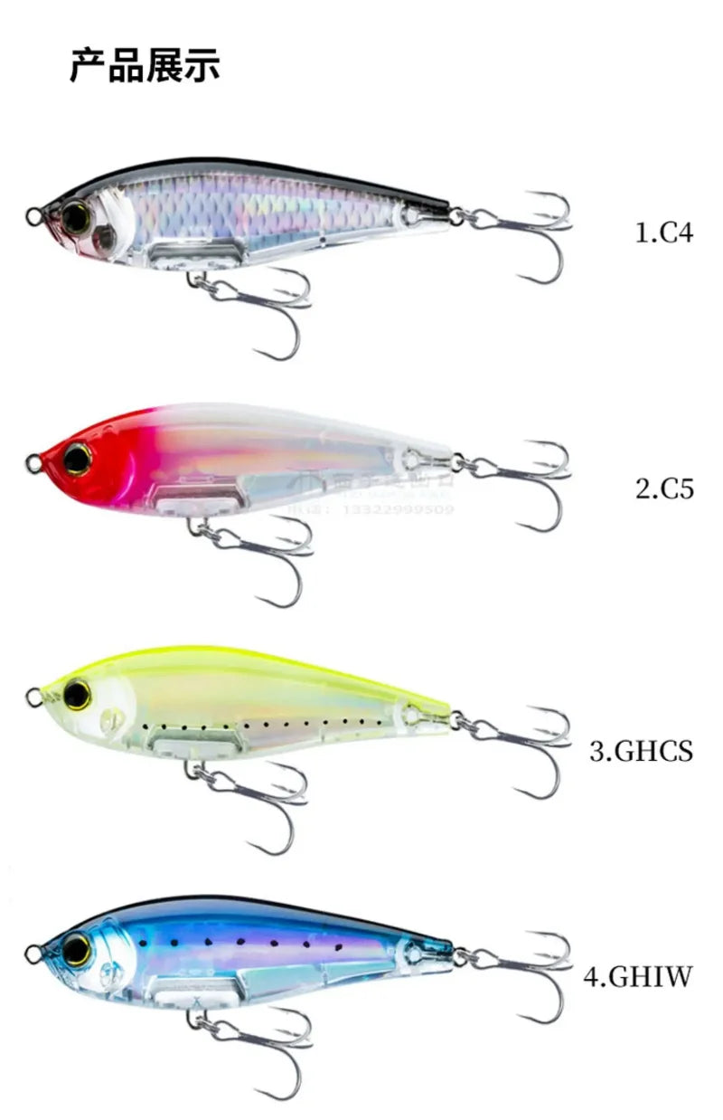 R1207 8.5g 17g YO-ZURI 3D Prism Freshwater Slow Sinking Luya Bait Perch Flipped Mouth Lure