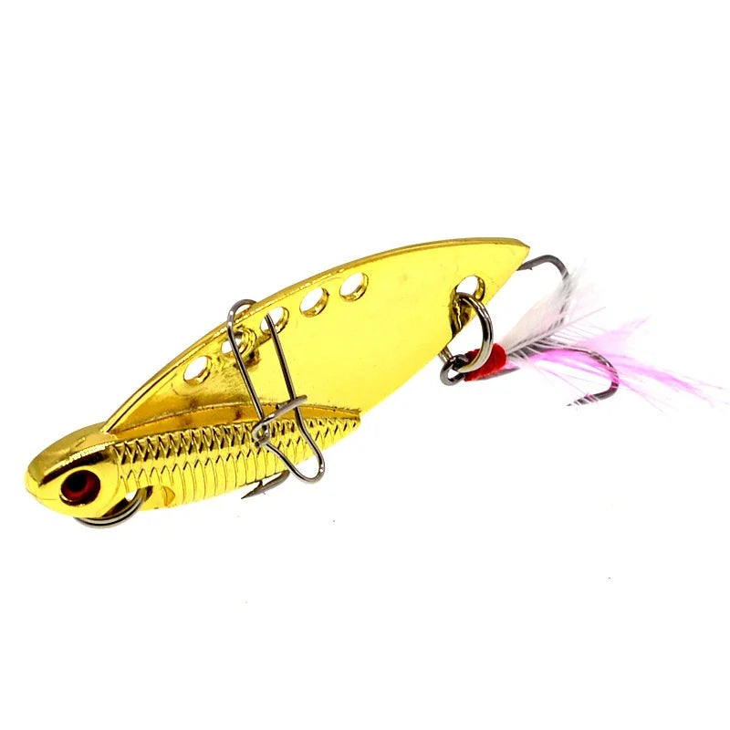 Fishing Lure Spoon Spinner Fly Fish Bait Artificial Lures Feather Jig Zinc Alloy Fat Crank Baits 10g/14g/22g