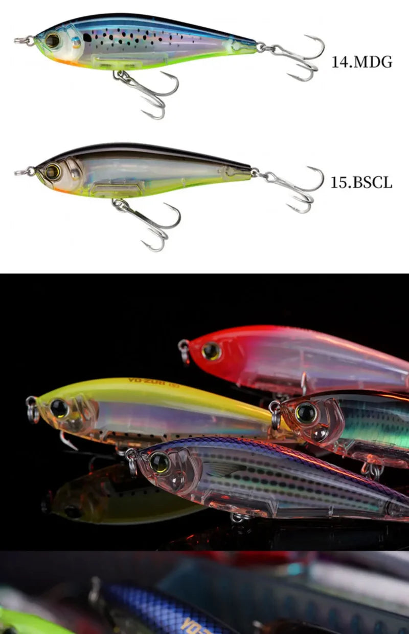 R1207 8.5g 17g YO-ZURI 3D Prism Freshwater Slow Sinking Luya Bait Perch Flipped Mouth Lure