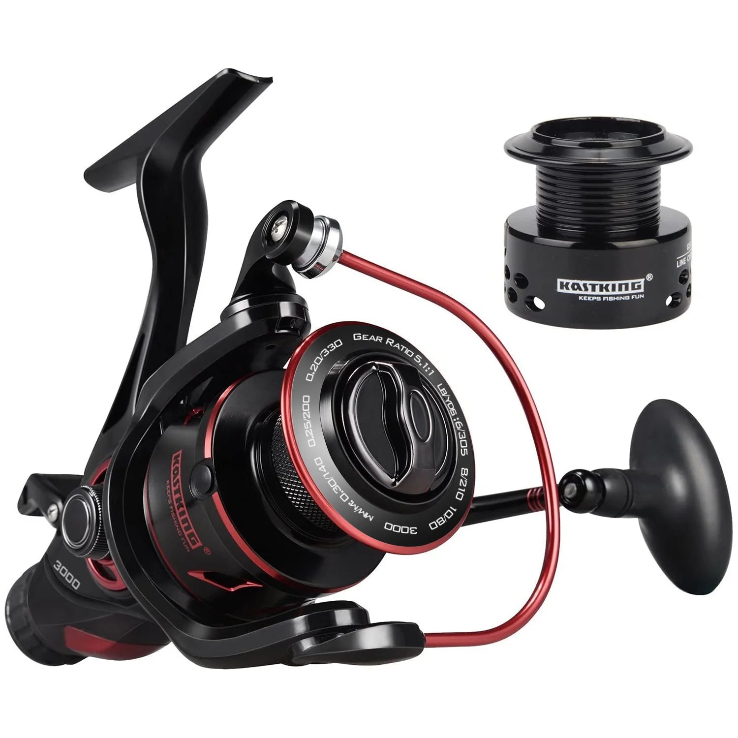 KastKing Sharky Baitfeeder III Spinning Fishing Reel Shielded Stainless Steel BB Carbon Fiber Drag for Live Liner Bait Action